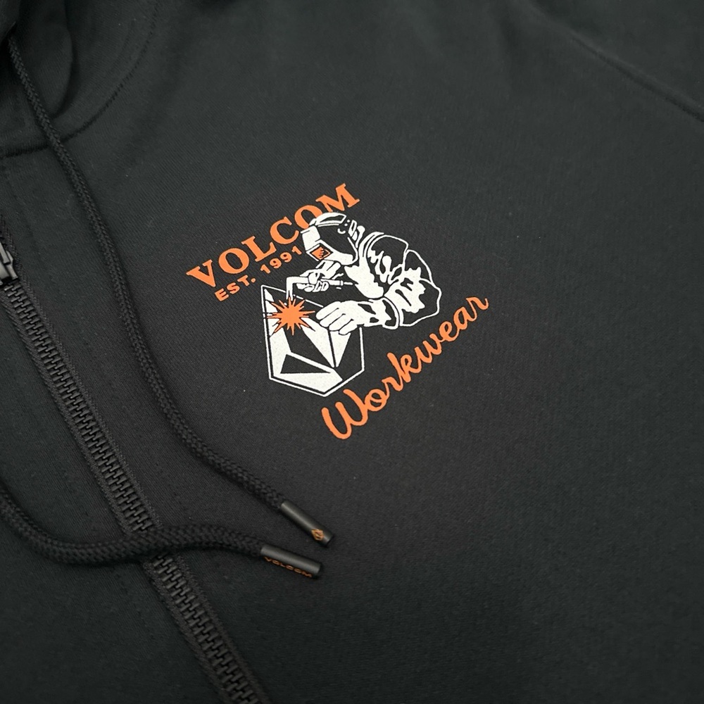Volcom Black Workwear Zip-Up Sz Medium - Picture 2 of 4